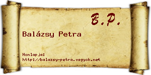 Balázsy Petra névjegykártya