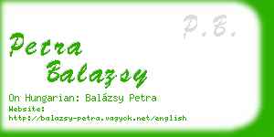petra balazsy business card